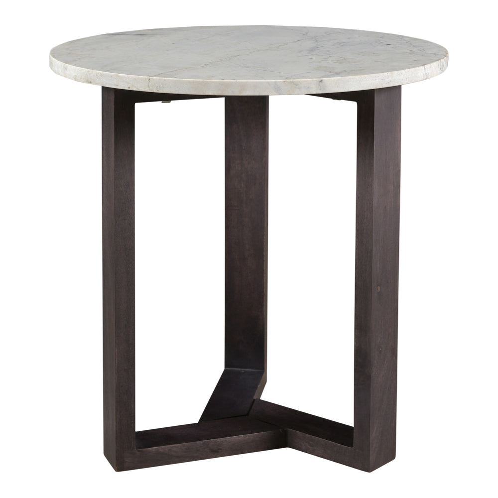 Jinxx Side Table in Charcoal Grey with Marble Top