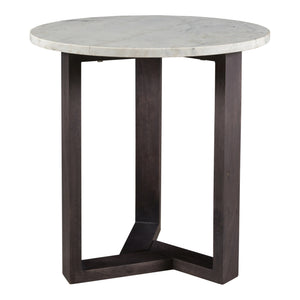 Jinxx Side Table in Charcoal Grey with Marble Top