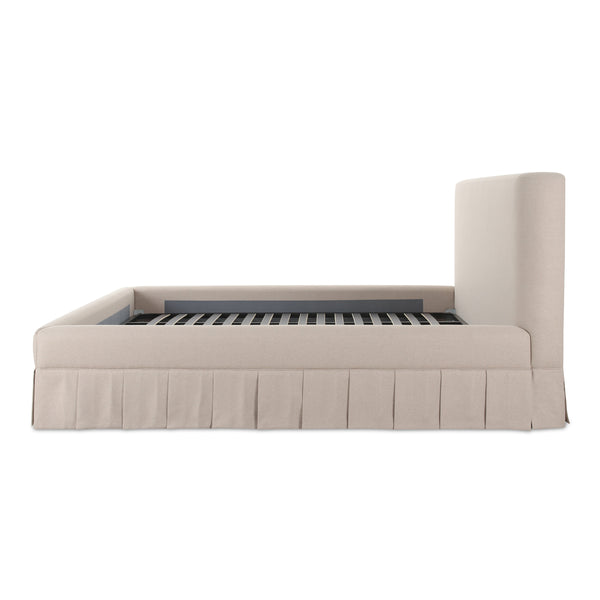 Maren Queen Bed in Beige Upholstery