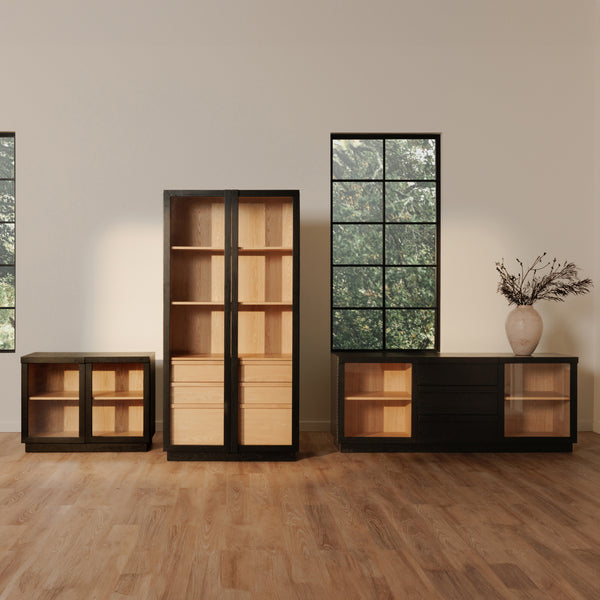 Moe's Charlotte Tall Cabinet with Glass Doors
