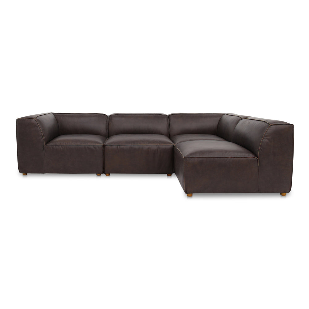 Moe's Form Signature Modular Sectional in Brown Leather