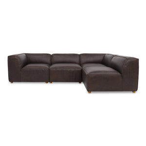 Moe's Form Signature Modular Sectional in Brown Leather