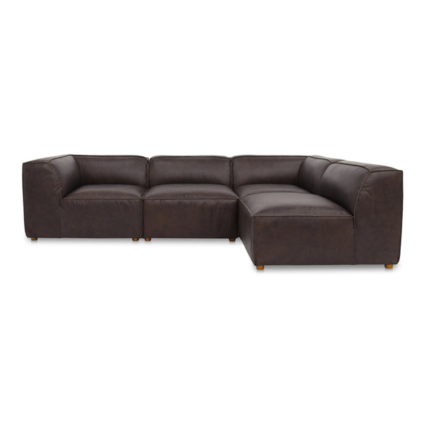 Moe's Form Signature Modular Sectional in Brown Leather