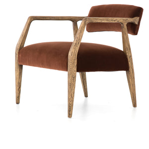 Tyler Arm Chair-Burnt Auburn Velvet
