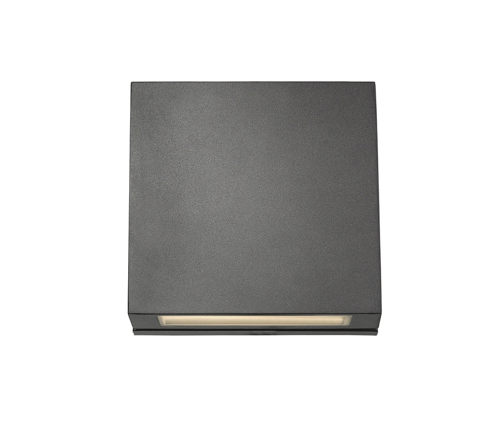 Quadrate 2 Light Outdoor Wall Sconce in Black Finish
