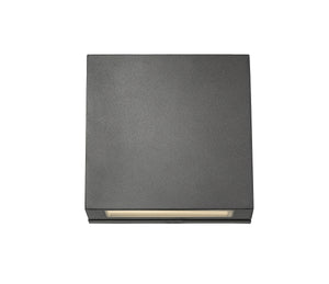 Quadrate 2 Light Outdoor Wall Sconce in Black Finish