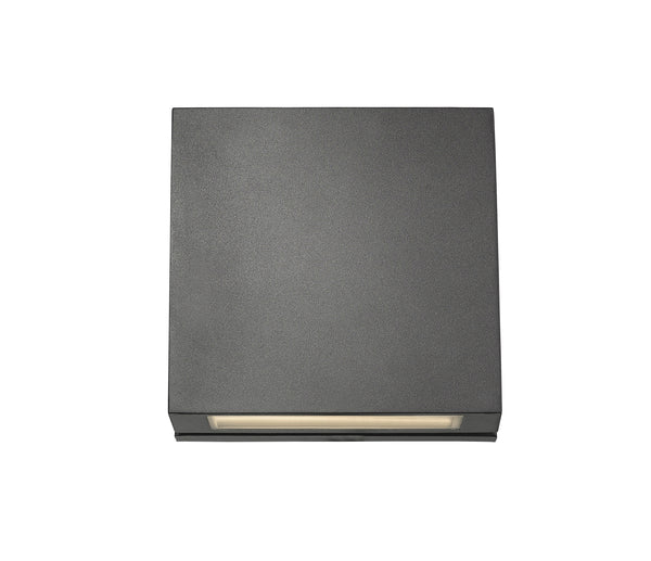Quadrate 2 Light Outdoor Wall Sconce in Black Finish