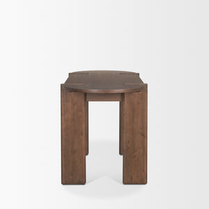 Sohan Dark Brown Elm Wood Oblong Desk