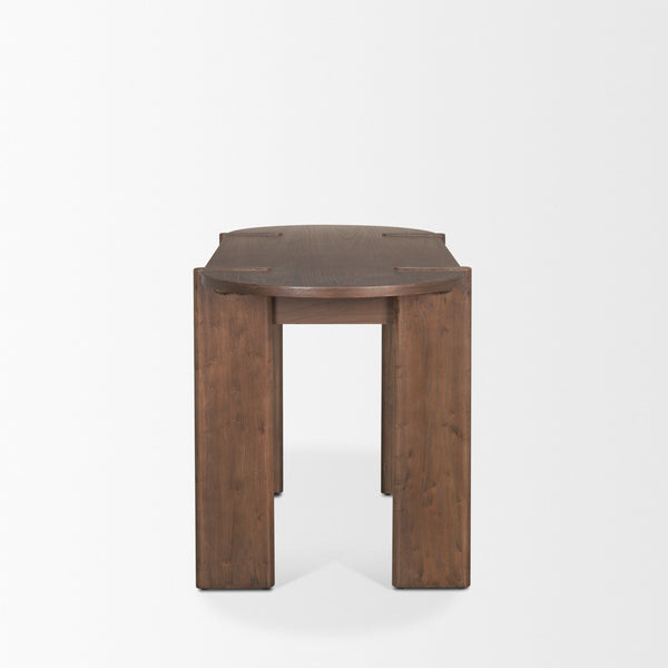 Sohan Dark Brown Elm Wood Oblong Desk