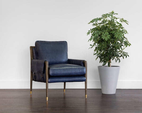MAUTI ARMCHAIR - DISTRESSED BROWN - CORTINA INK LEATHER