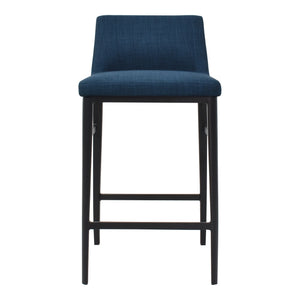Baron Counter Stool with Low Back in Blue