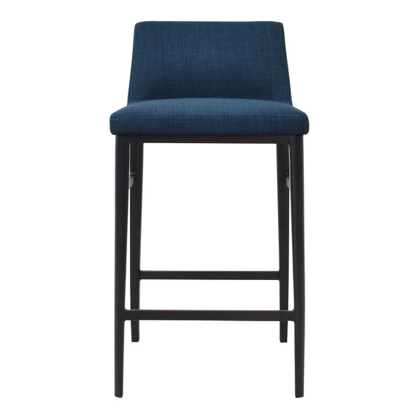 Baron Counter Stool with Low Back in Blue