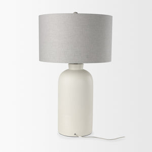 Cato 20.0L x 20.0W x 33.5H Cream Base W/White Shade Table Lamp