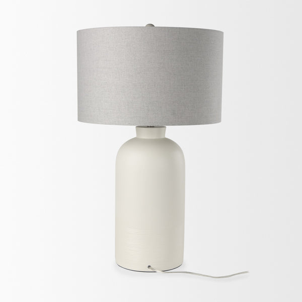 Cato 20.0L x 20.0W x 33.5H Cream Base W/White Shade Table Lamp