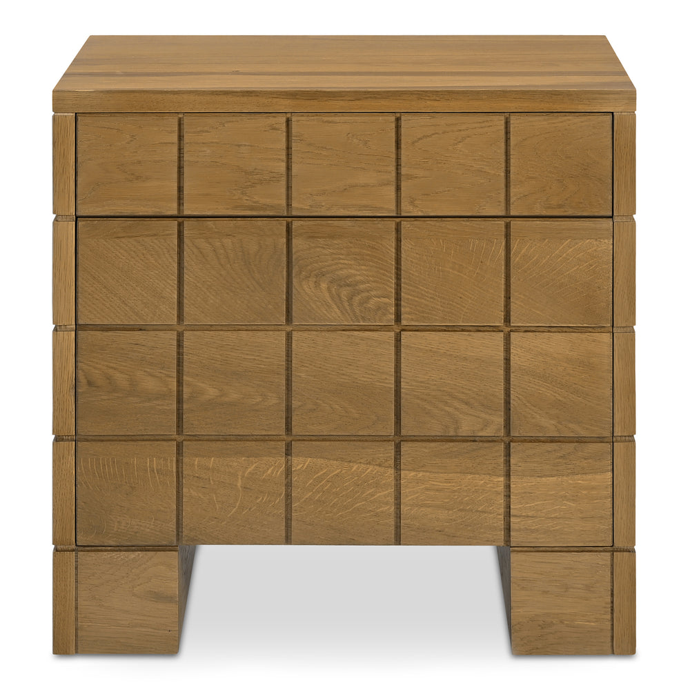 Moe's Gia Nightstand in Brown Oak Finish
