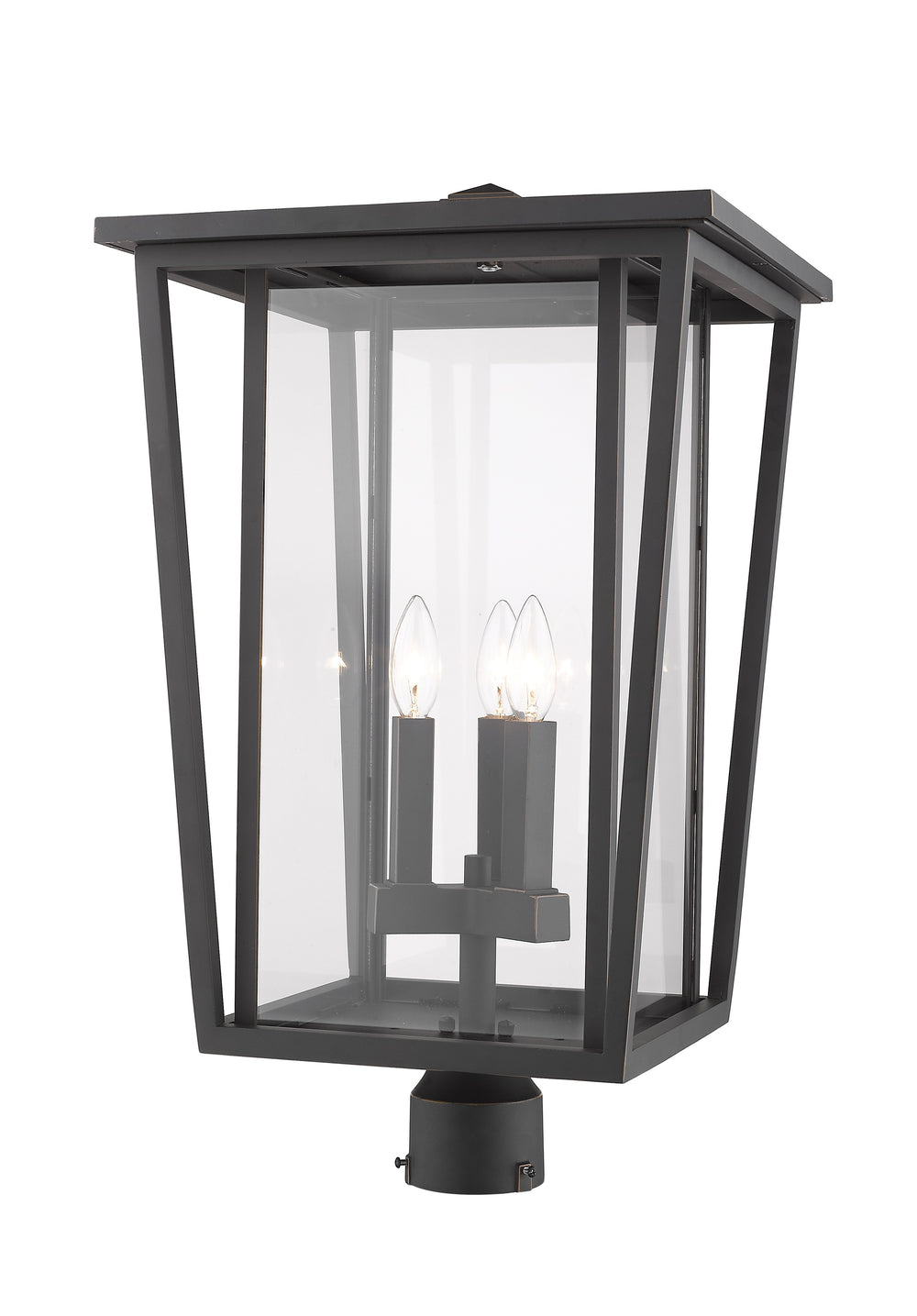 Seoul 3 Light Outdoor Post Mount Fixture in Oil Rubbed Bronze Finish