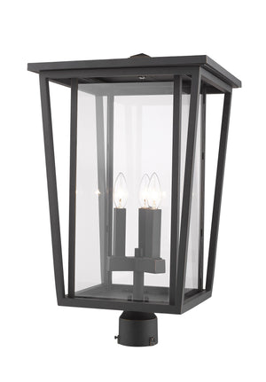 Seoul 3 Light Outdoor Post Mount Fixture in Oil Rubbed Bronze Finish