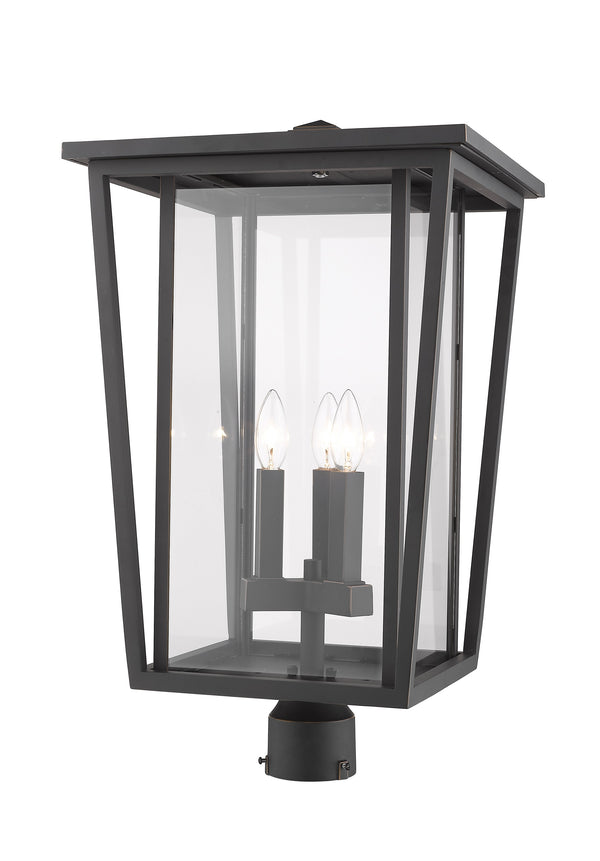 Seoul 3 Light Outdoor Post Mount Fixture in Oil Rubbed Bronze Finish