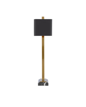 Adorn Large Table Lamp In Antique Brass & Black