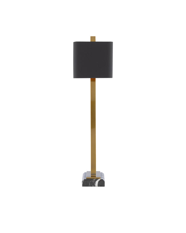 Adorn Large Table Lamp In Antique Brass & Black