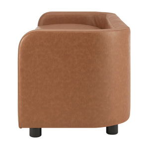Wendy KD Faux Leather Storage Bench, Vintage Cider