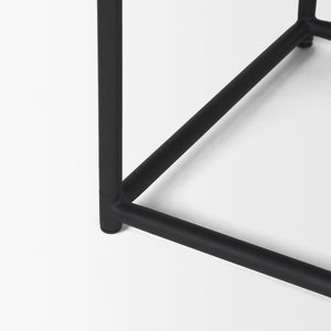 Taniel Black Leather w/ Black Metal Stool