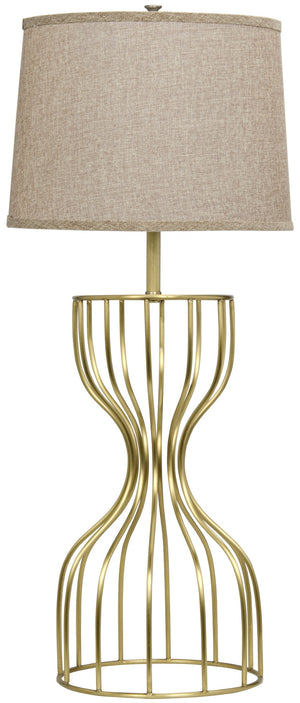 Perry Table Lamp with Shade, Metal with Brass Finish