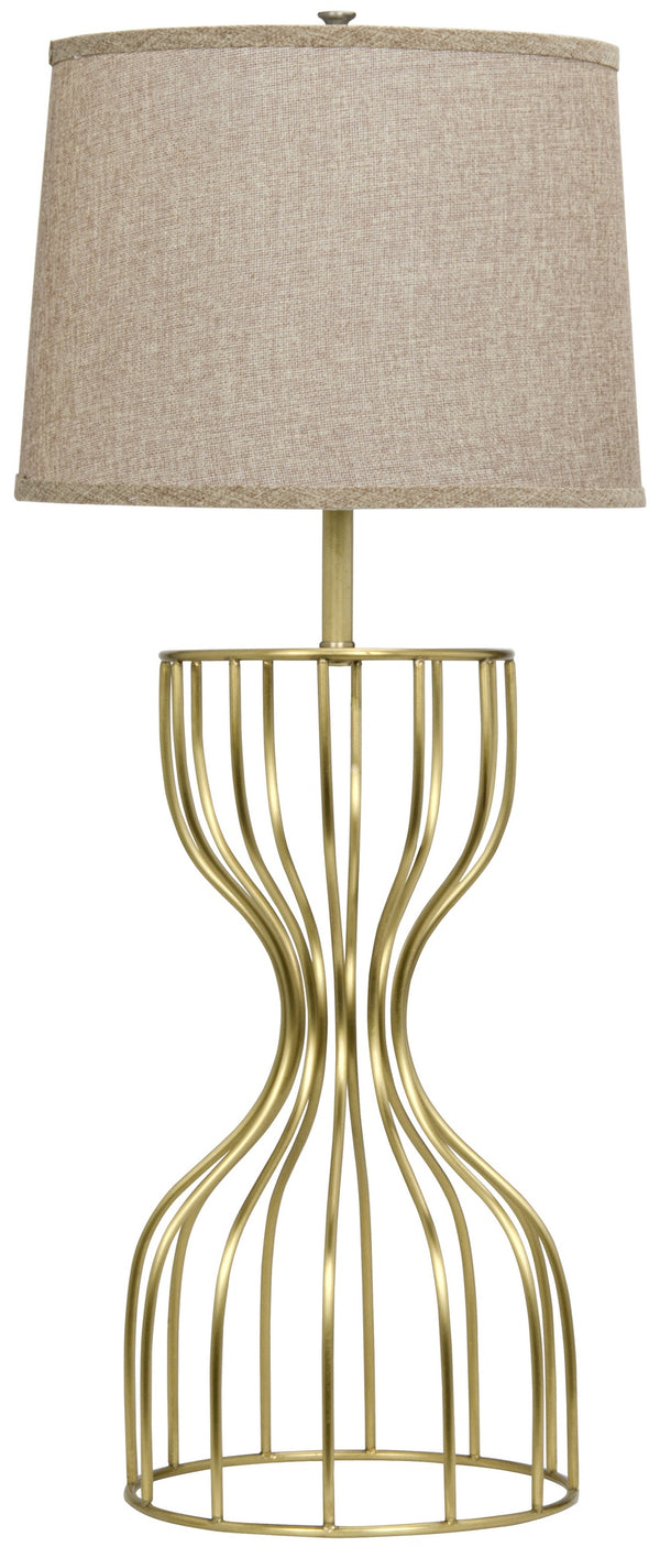 Perry Table Lamp with Shade, Metal with Brass Finish