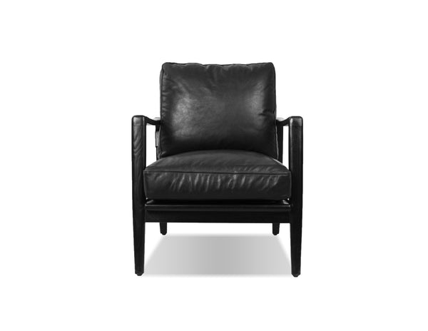 CRAFTSMAN Occasional Chair in matte black frame/black leather