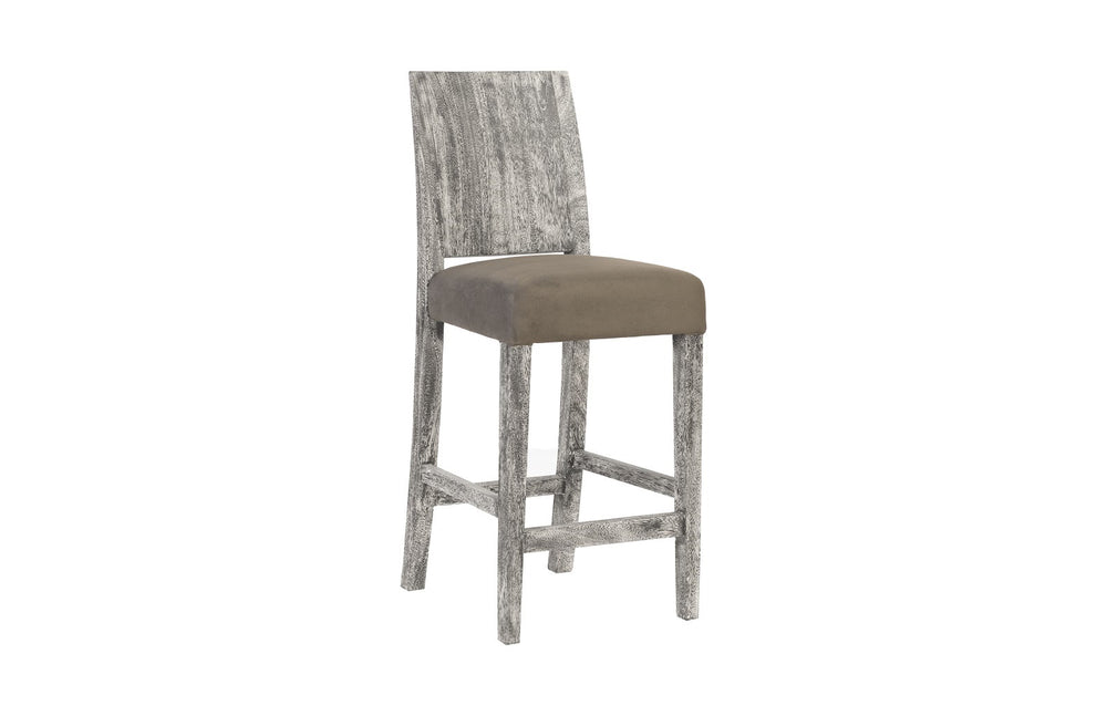 Origins Counter Stool, Chamcha Wood, Grey Stone