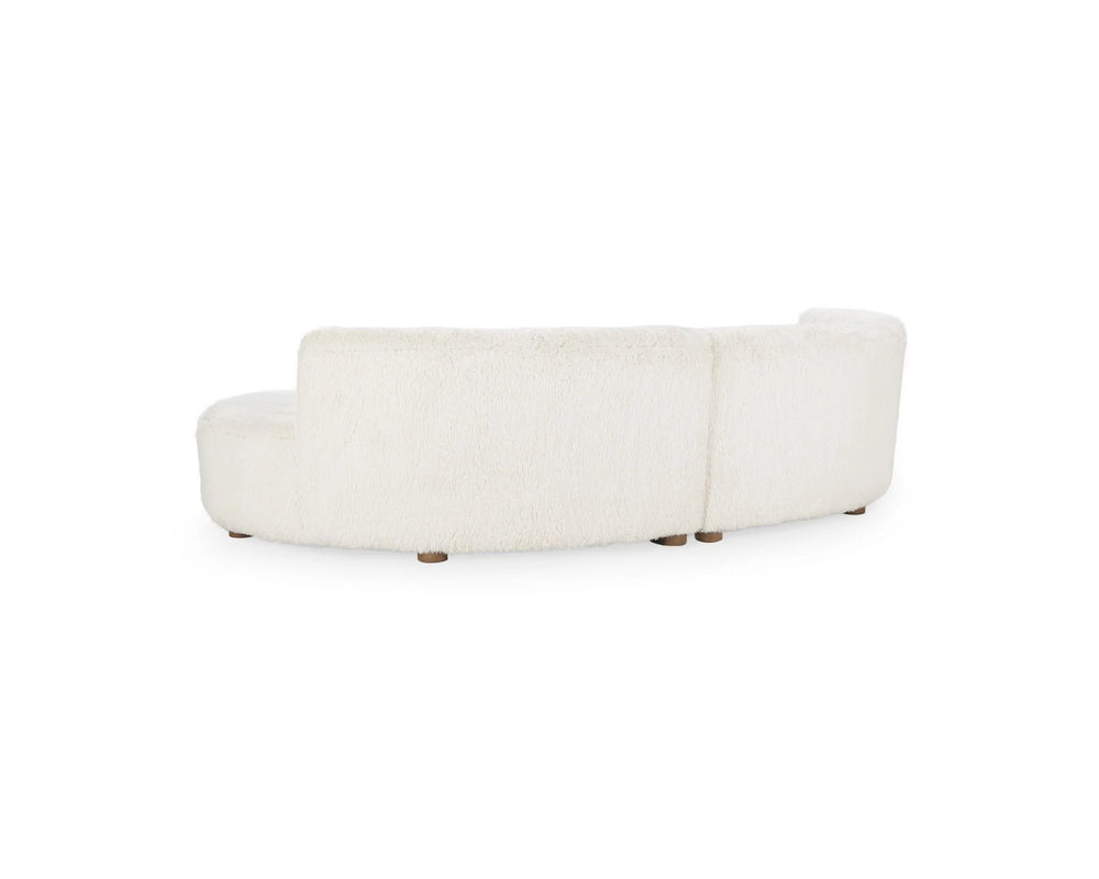 Octavia Crescent Sectional - Vanilla Polyester