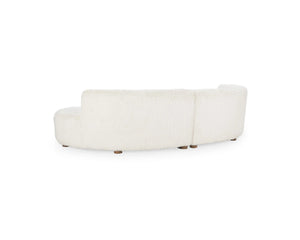 Octavia Crescent Sectional - Vanilla Polyester