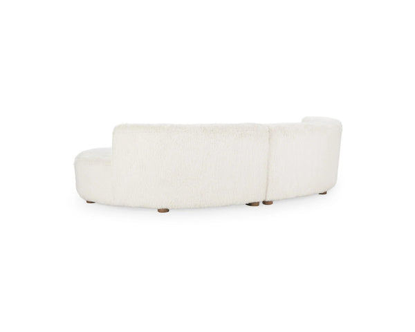 Octavia Crescent Sectional - Vanilla Polyester