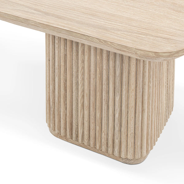 Vander Solid Wood Square End Table in Cream Washed