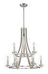 Verona 9 Light Chandelier in Brushed Nickel Finish