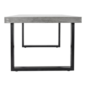 Jedrik Large Outdoor Dining Table with Black Steel Legs
