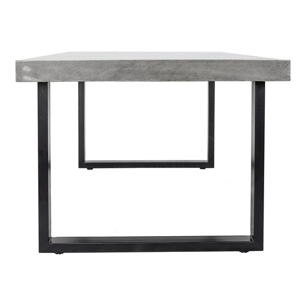 Jedrik Large Outdoor Dining Table with Black Steel Legs