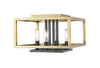 Quadra 4 Light Flush Mount in Olde Brass + Bronze Finish