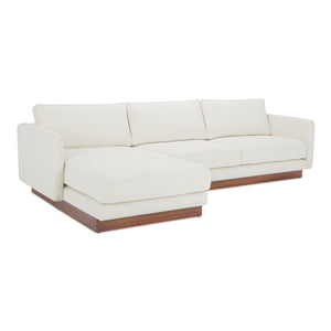 Vernon Left Sectional in White with Removable Cushions