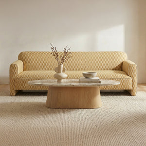Leo Sofa in Chartreuse with Curved Back