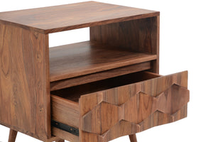 O2 Nightstand in Natural Sheesham Wood