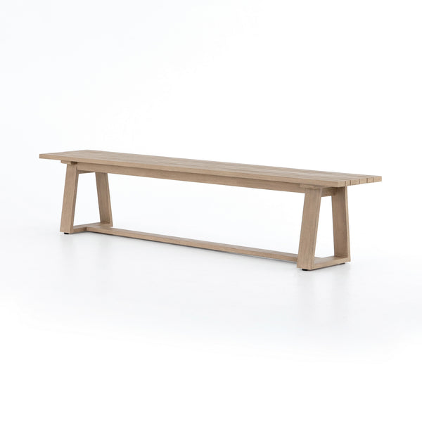 Atherton Outdoor Dining Bench in Brown