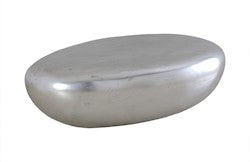 River Stone Cocktail Table, Silver Leaf, Large