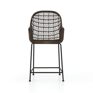 Bandera Outdoor Woven Counter Stool-Grey