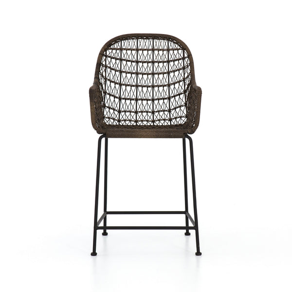 Bandera Outdoor Woven Counter Stool-Grey