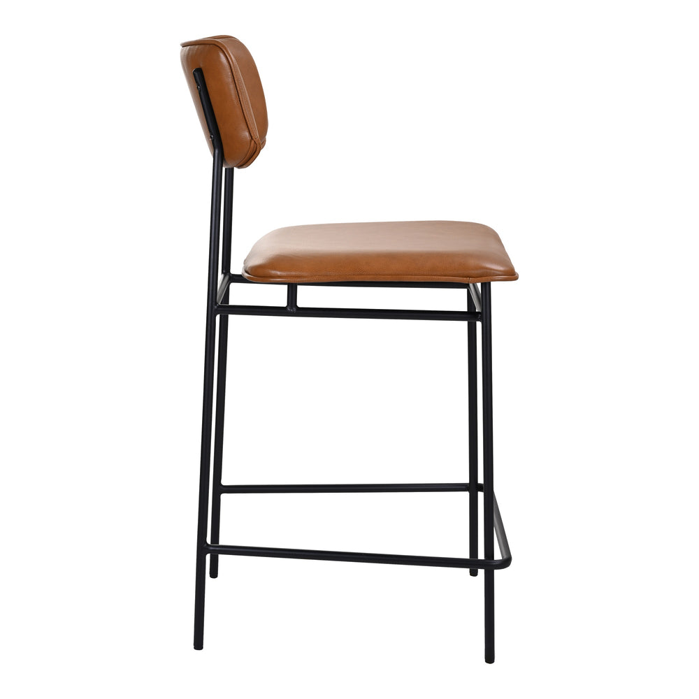 Moe's Sailor Counter Stool Brown with Leather Seat