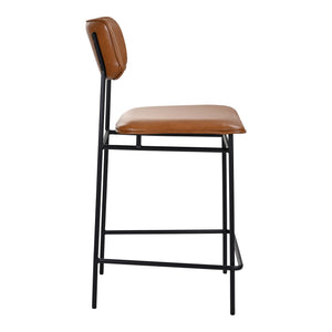 Moe's Sailor Counter Stool Brown with Leather Seat
