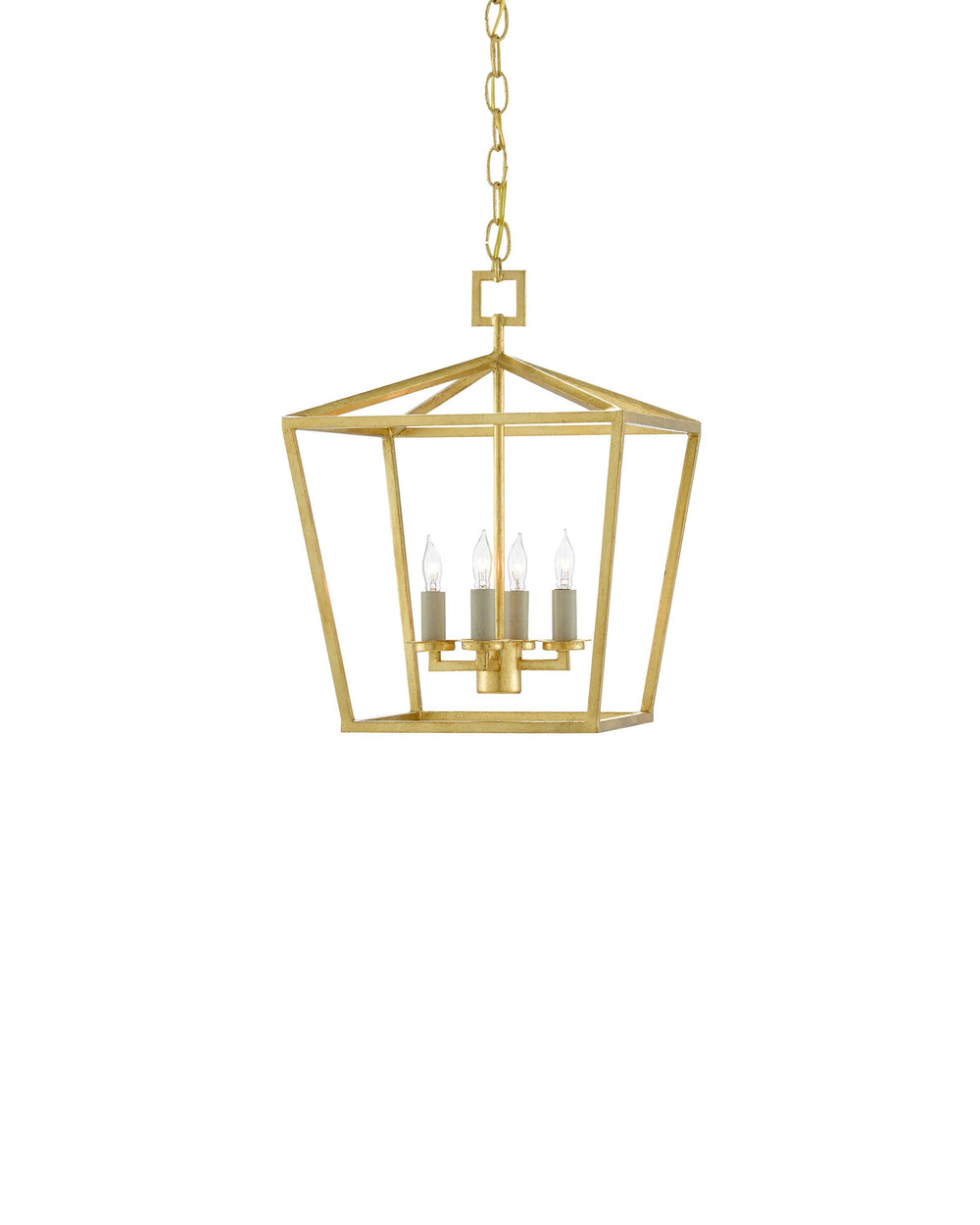 Denison Gold Small Lantern In Contemporary Gold Leaf