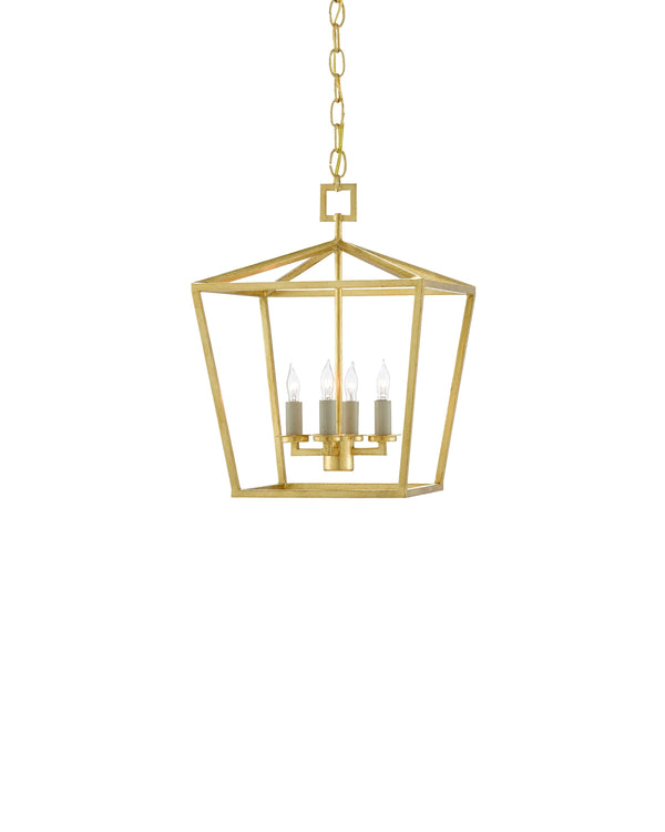 Denison Gold Small Lantern In Contemporary Gold Leaf