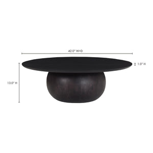 Bradbury Large Black Coffee Table, Acacia Wood
